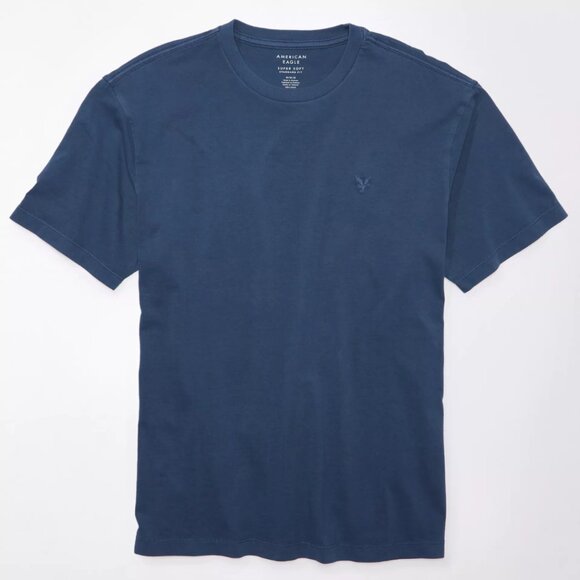 AMERICAN EAGLE OUTFITTERS - MENS Logo Lived-In T-Shirt - Navy - Picture 3 of 13